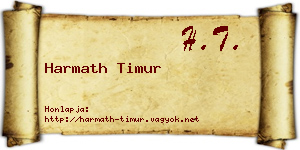 Harmath Timur névjegykártya